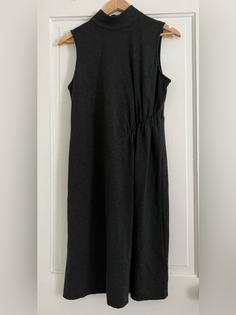 Christian Siriano J.Jill Petite Med Gray Minimalist Mock Neck Dress Capsule Chic
